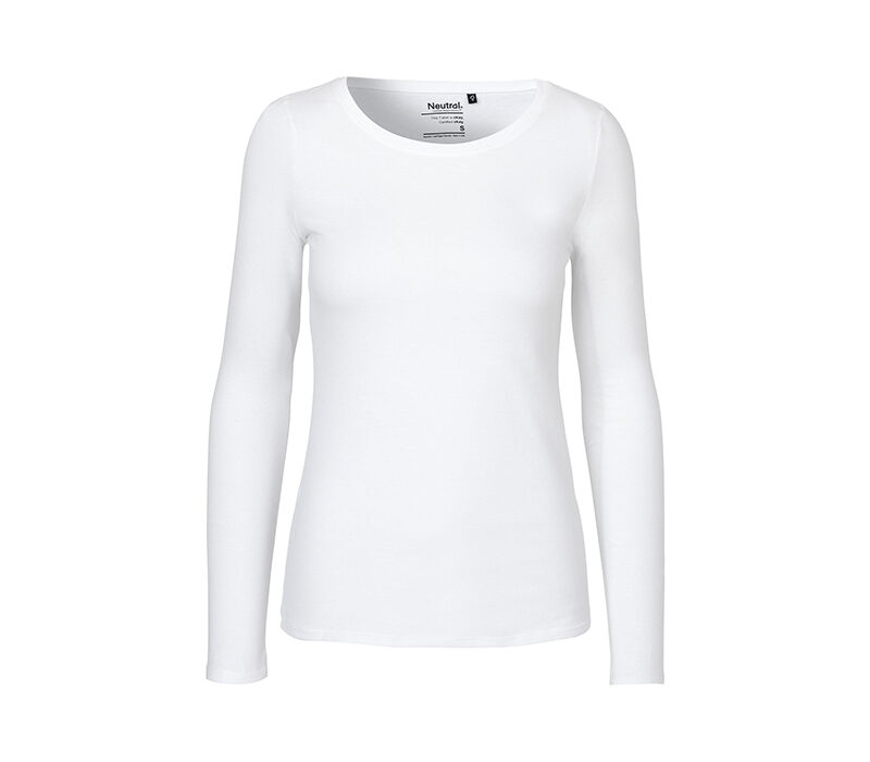 Bio Cotton Langarm Shirt – weiss – Gr.XS