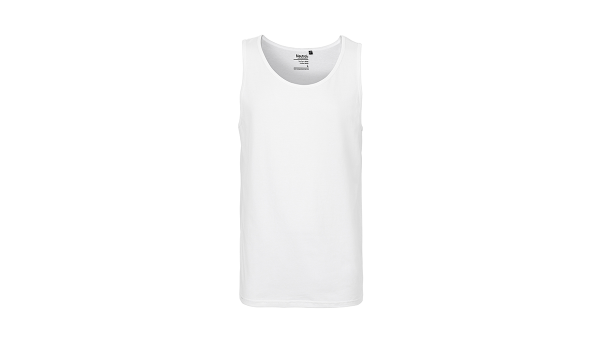Bio Baumwolle Herren Tank Top - weiss - Gr.M – Bild 5