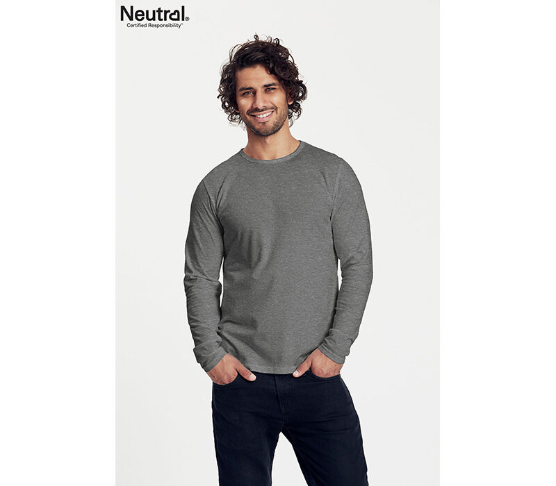 Bio Cotton Herren Langarmshirt – grau – Gr. 3XL