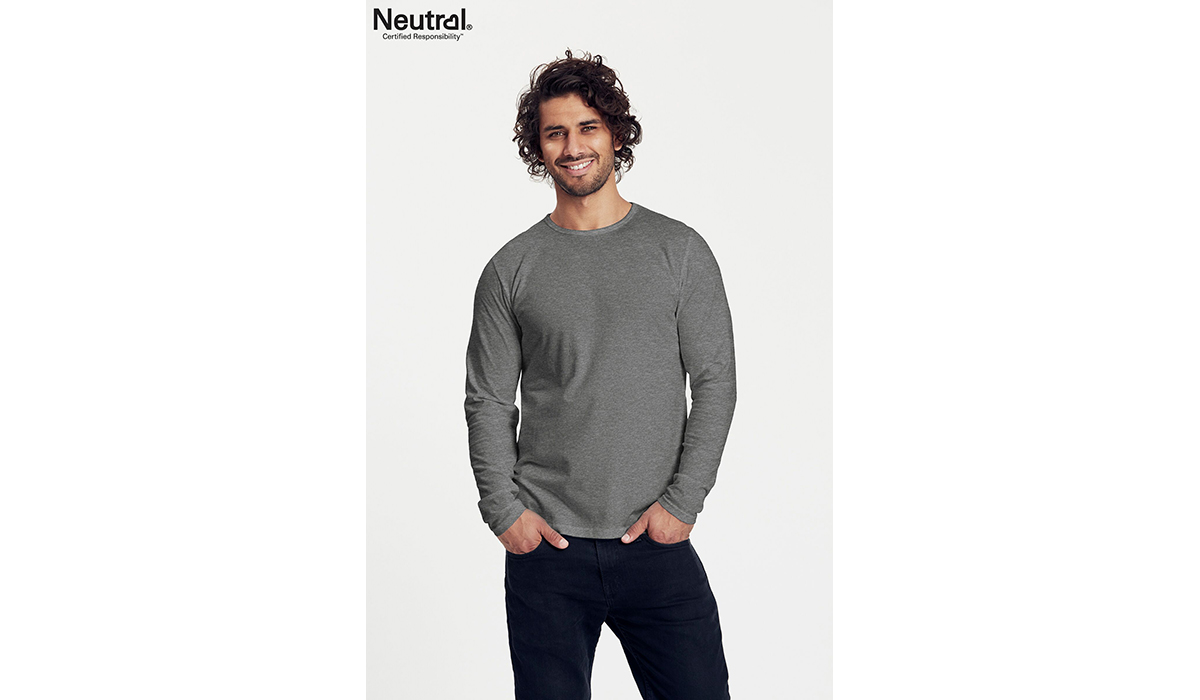 Bio Cotton Herren Langarmshirt - grau - Gr. 3XL