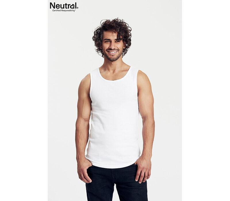 Bio Baumwolle Herren Tank Top – weiss – Gr.M