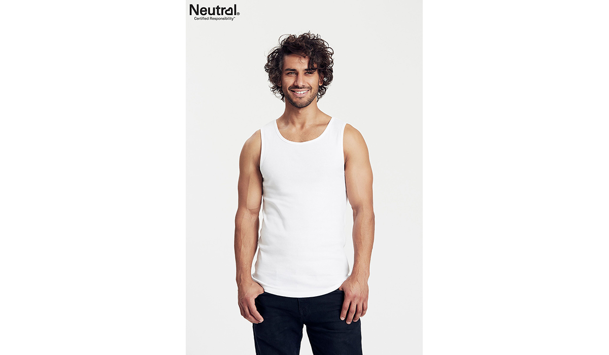 Bio Baumwolle Herren Tank Top - weiss - Gr.M