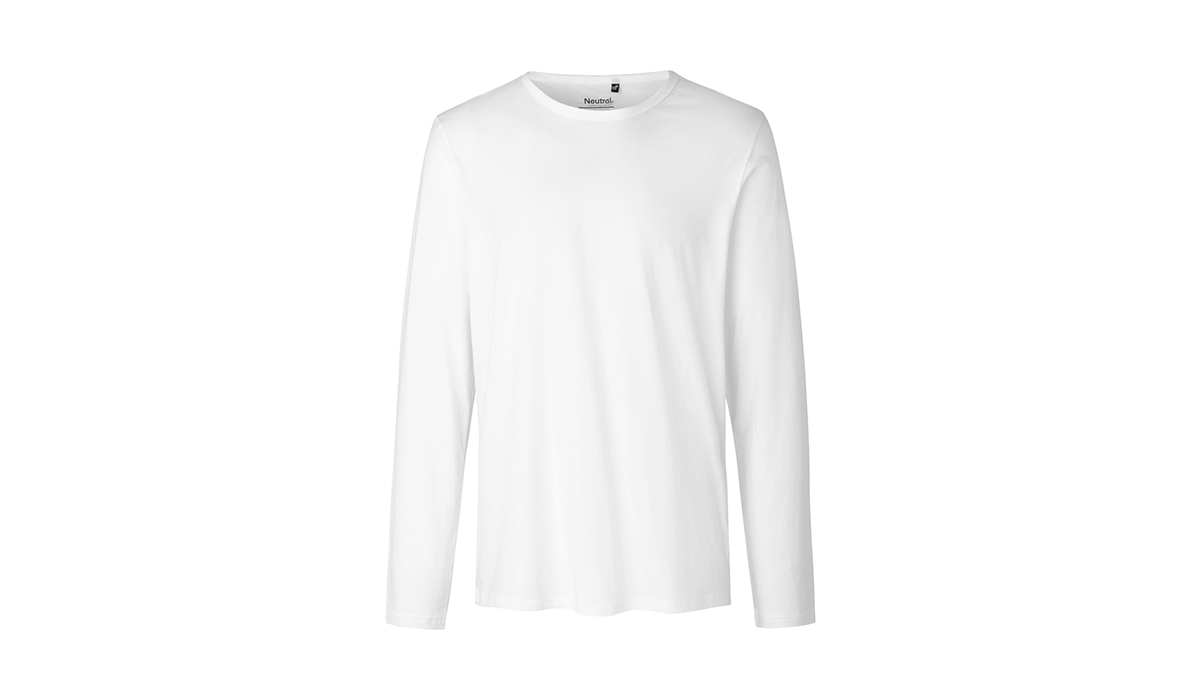Bio Cotton Herren Langarmshirt - weiss