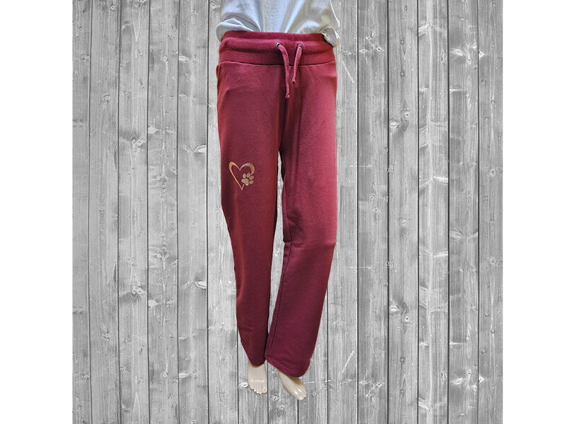 Trainerhose – bordeaux – dog mom – Gr.M