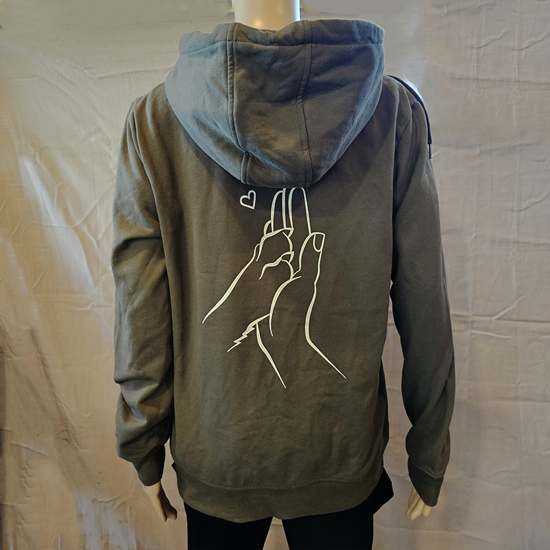 Damen Zip Hoody – Pfote & Hand Gr.M/L
