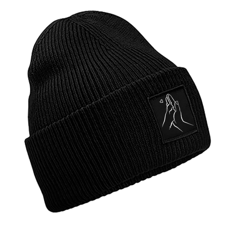 Deep Cuffed Beanie - Pfote Hand 3 Herz – Bild 5