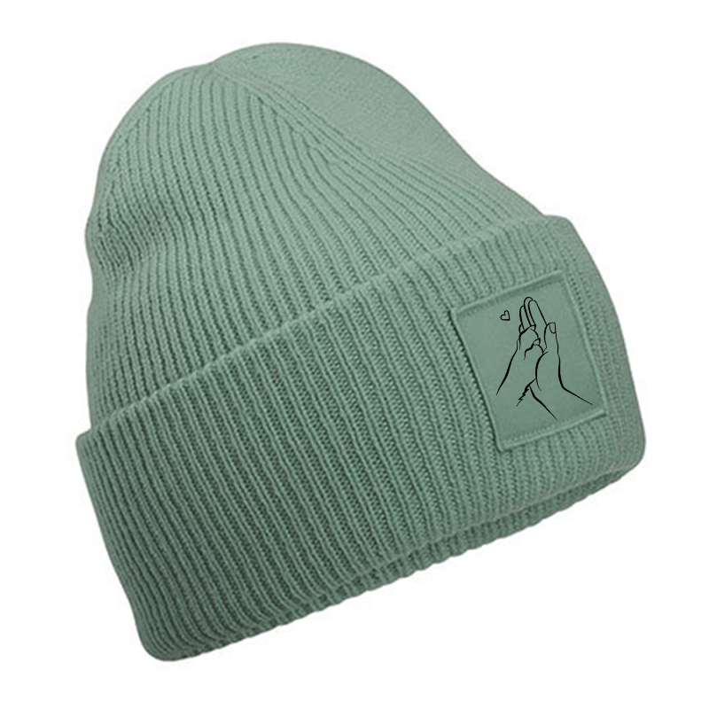 Deep Cuffed Beanie – Pfote Hand 3 Herz