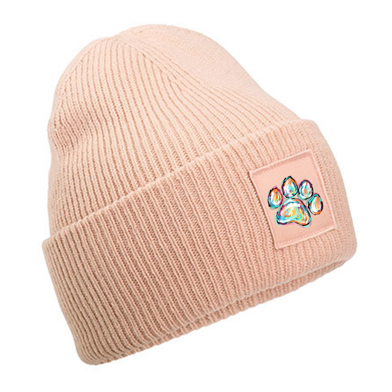 Deep Cuffed Beanie – farbige Pfote