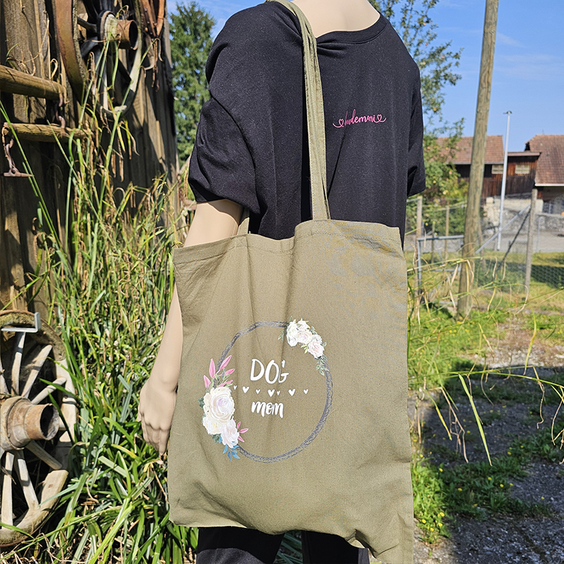 Einkaufstasche – Dog Mom (olive)