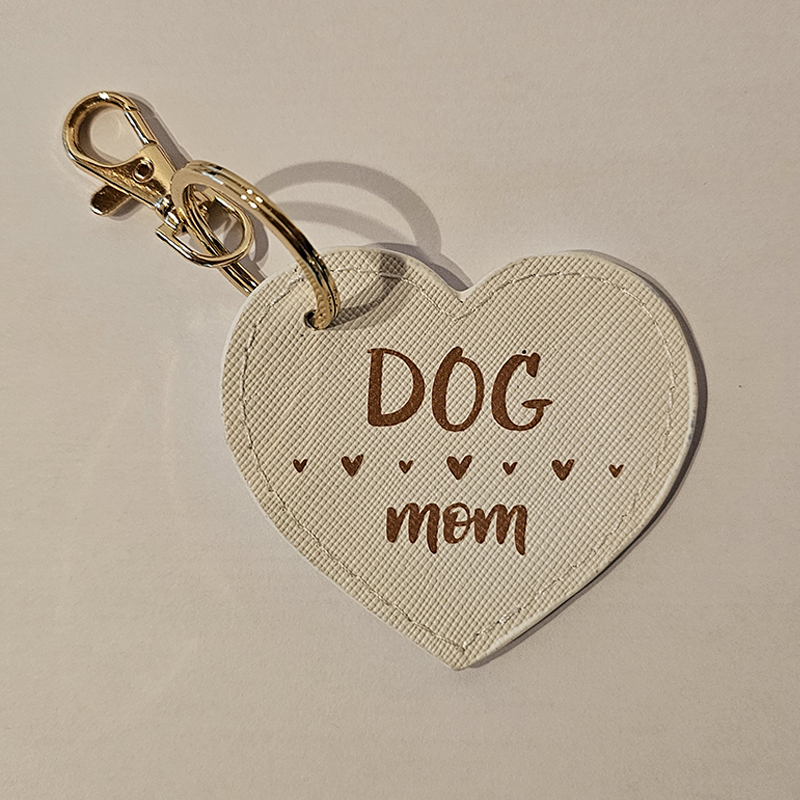 Herzanhänger - weiss - Dog Mom