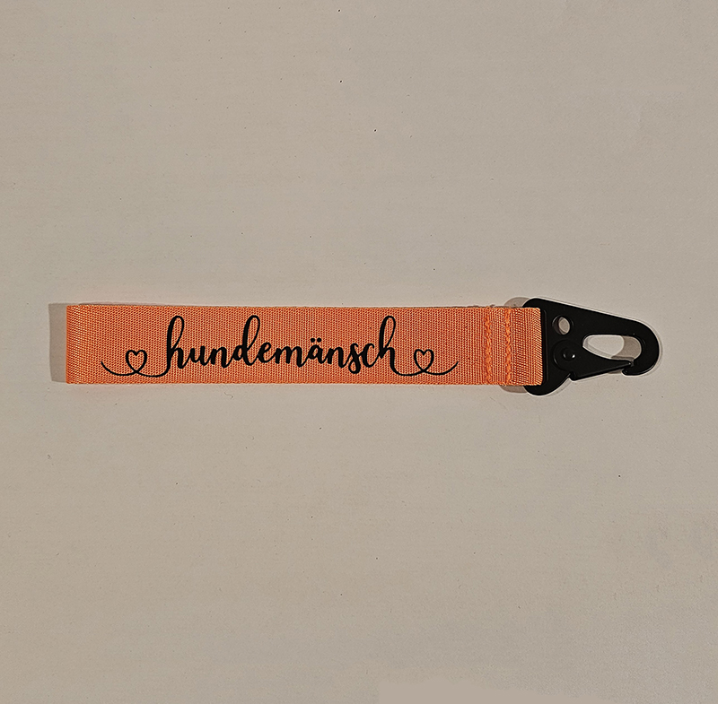 Schlüsselanhänger – orange – Hundemänsch
