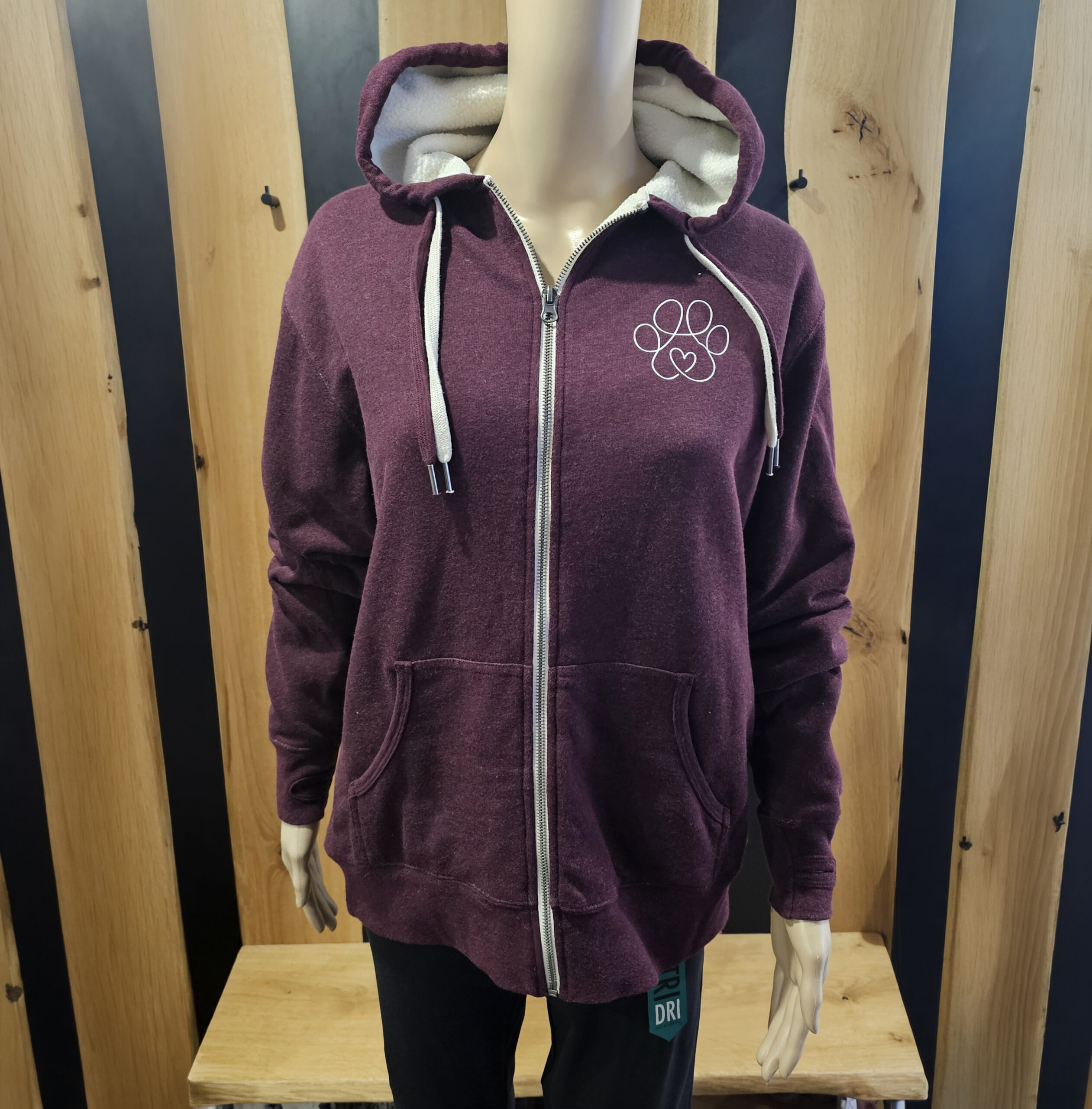 Sherpa Kapuzenjacke - Burgundy - Pfote Oneline – Bild 2