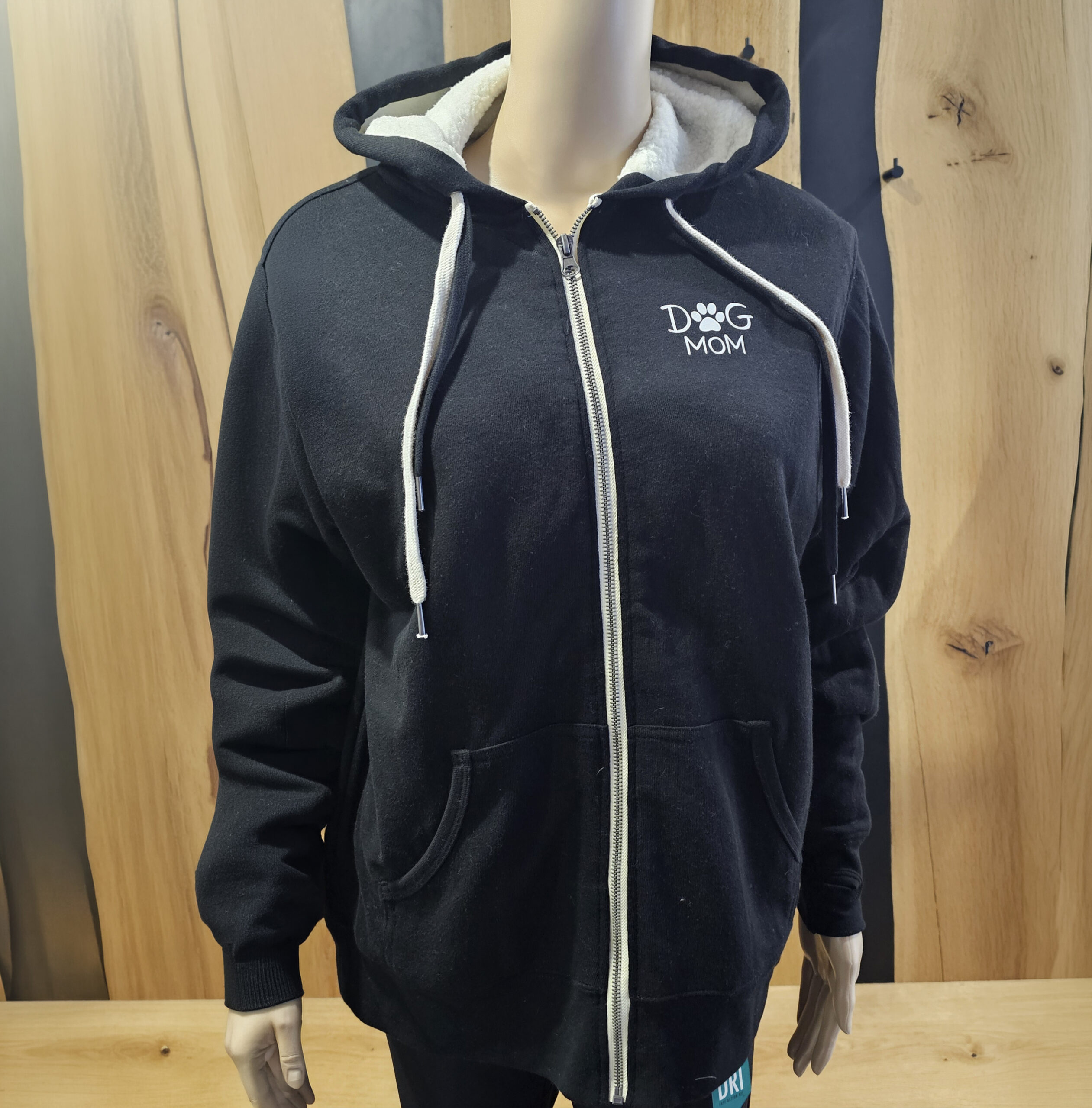 Sherpa Kapuzenjacke - Black - Dog Mom – Bild 3