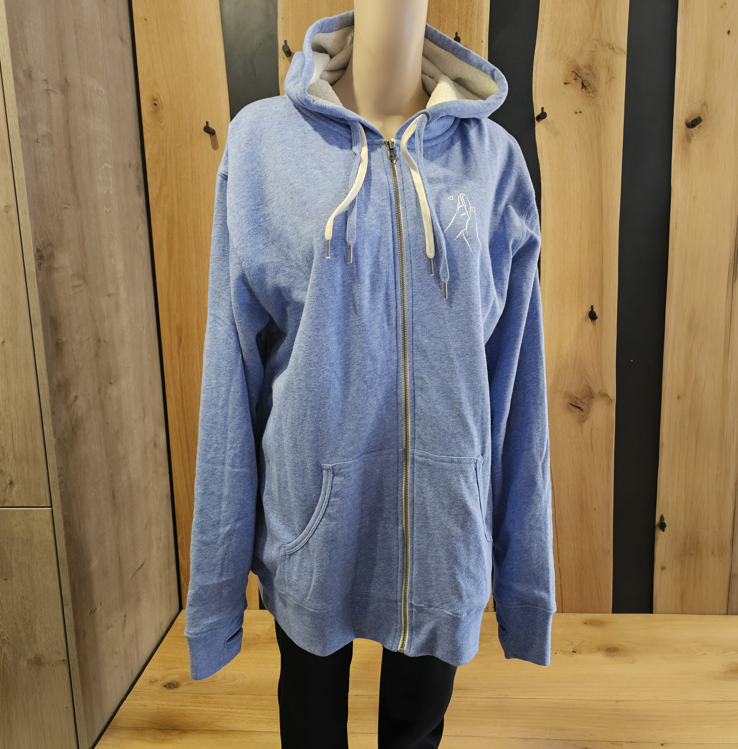 Sherpa Kapuzenjacke - Sky Heather -Pfote Hand Gr. XL – Bild 2
