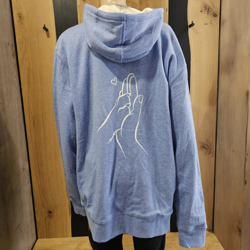 Sherpa Kapuzenjacke – Sky Heather -Pfote Hand Gr. XL