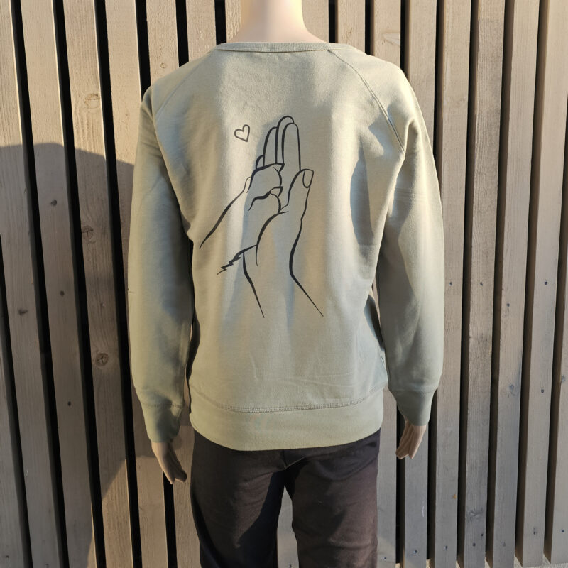 Woman Sweatshirt – Hand Pfote – soft olive