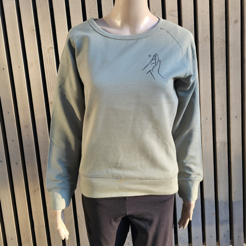 Woman Sweatshirt – Hand Pfote – soft olive