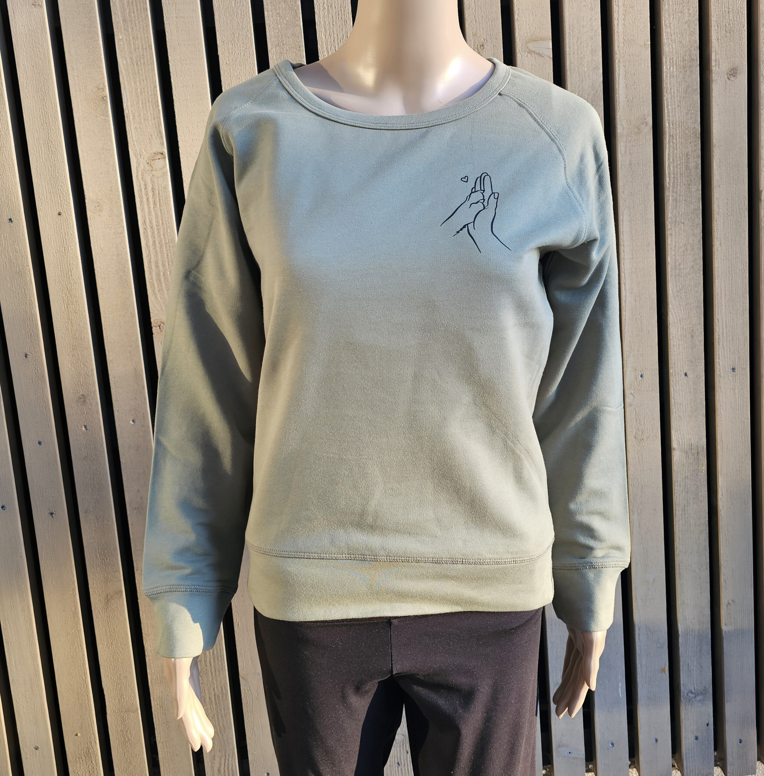 Woman Sweatshirt - Hand Pfote - soft olive – Bild 2