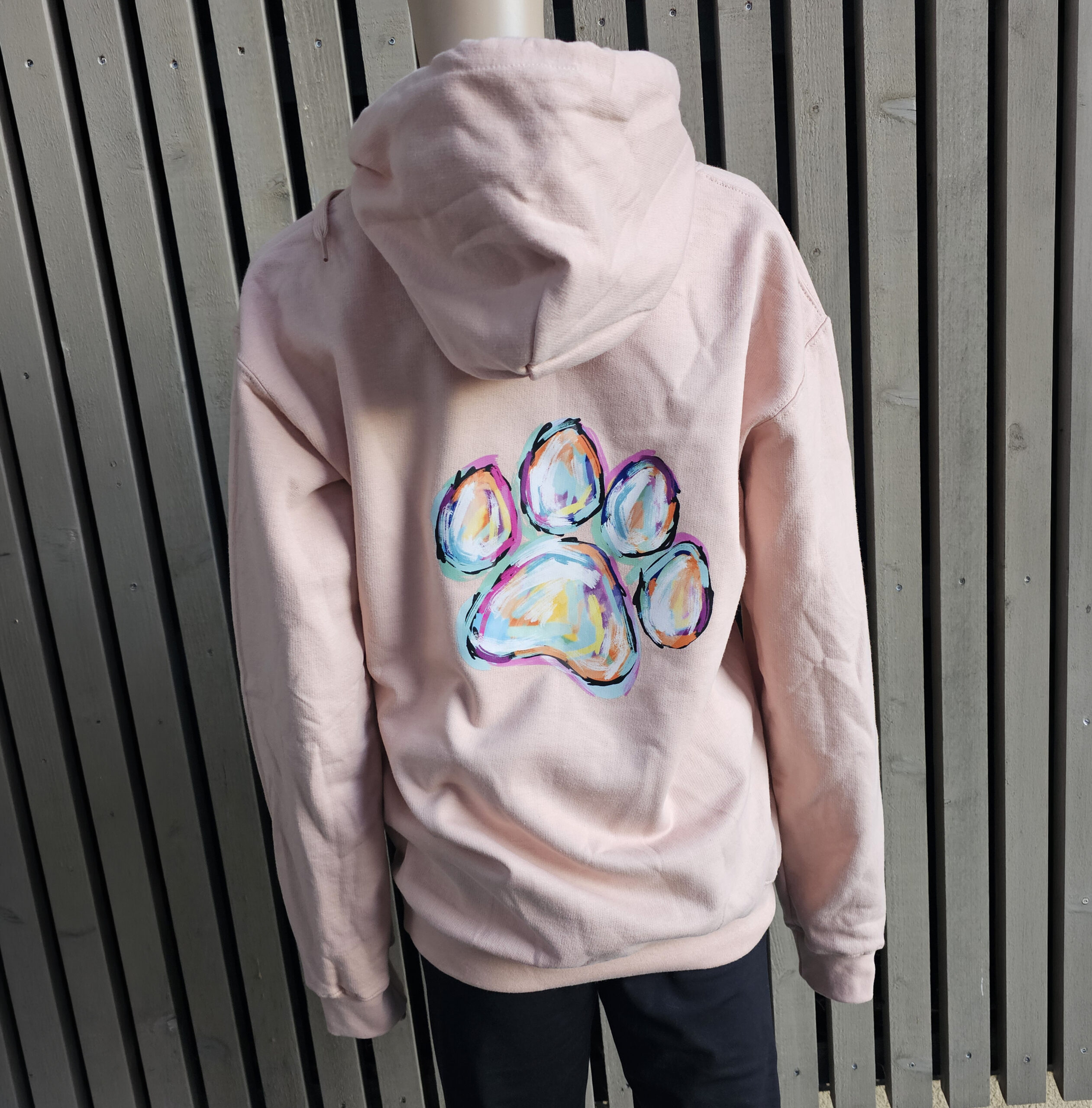 Hoodie - farbige Pfote - Dusty Rose - Gr. S / M – Bild 2